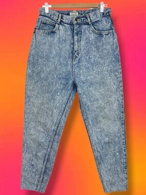 International Stefano Vintage 80s Acid Washed High Rise Tapered Leg Mom Jeans 14